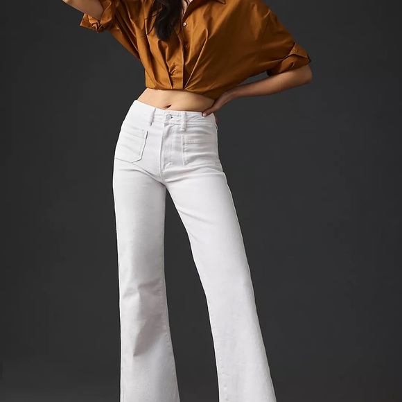 Anthropology Paige Leenah HR Flare white/blanc jeans size 29 - Picture 1 of 3